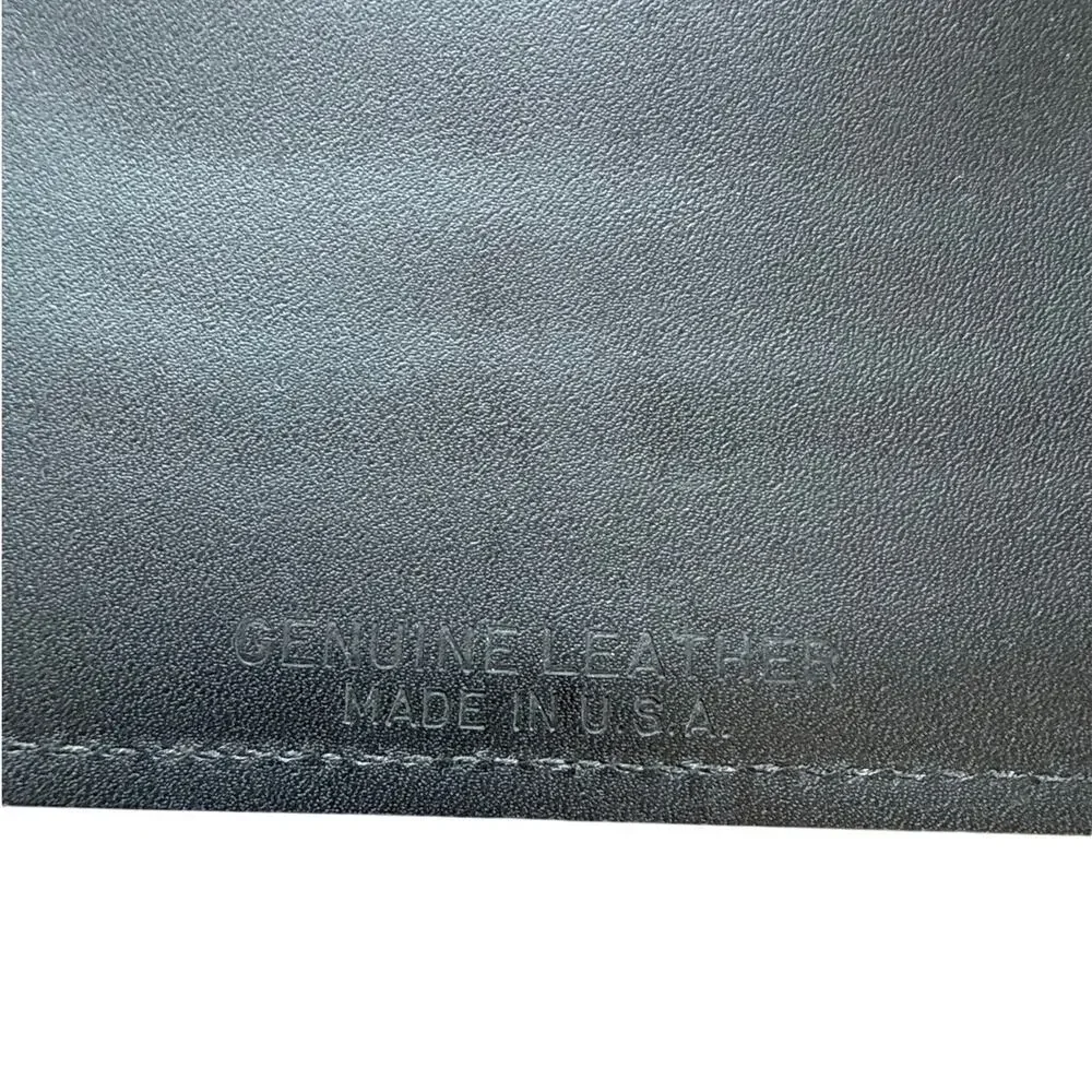 Men's Tri-Fold Leather Chain Wallet Large in Black